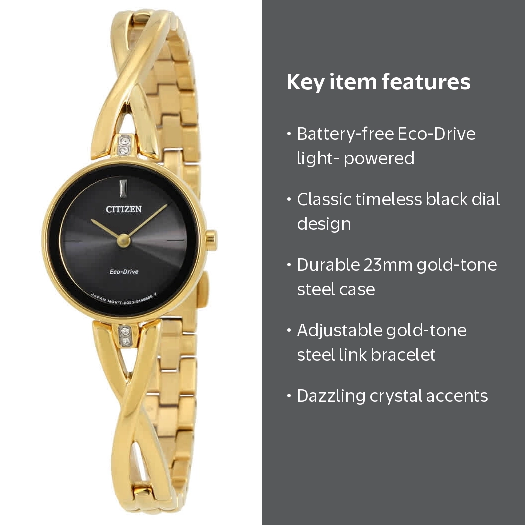 Citizen Women's Eco-Drive Axiom Gold-Tone Watch, Crystal Accents