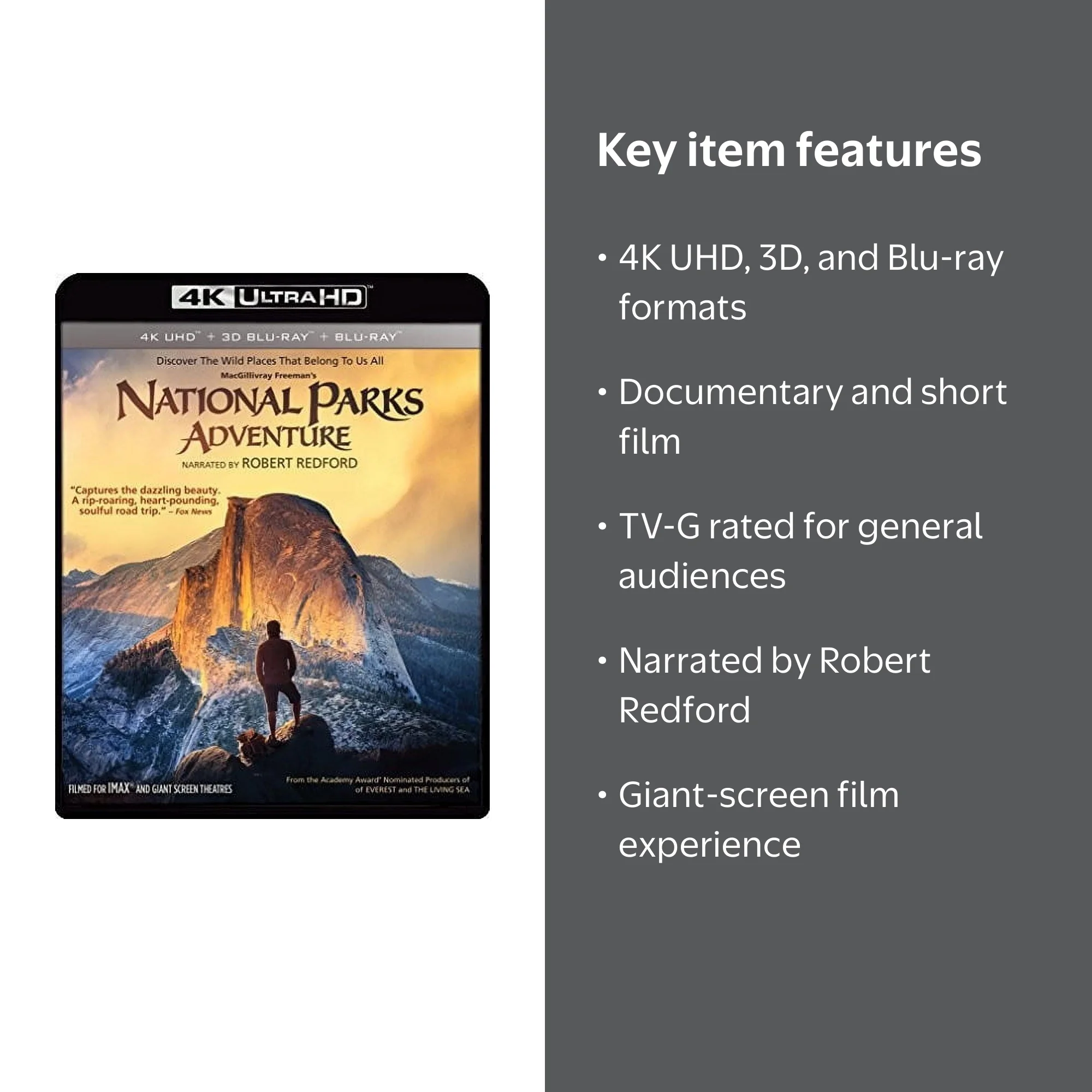 IMAX: National Parks Adventure, 4K Ultra HD + Blu-ray 3D + Blu-ray