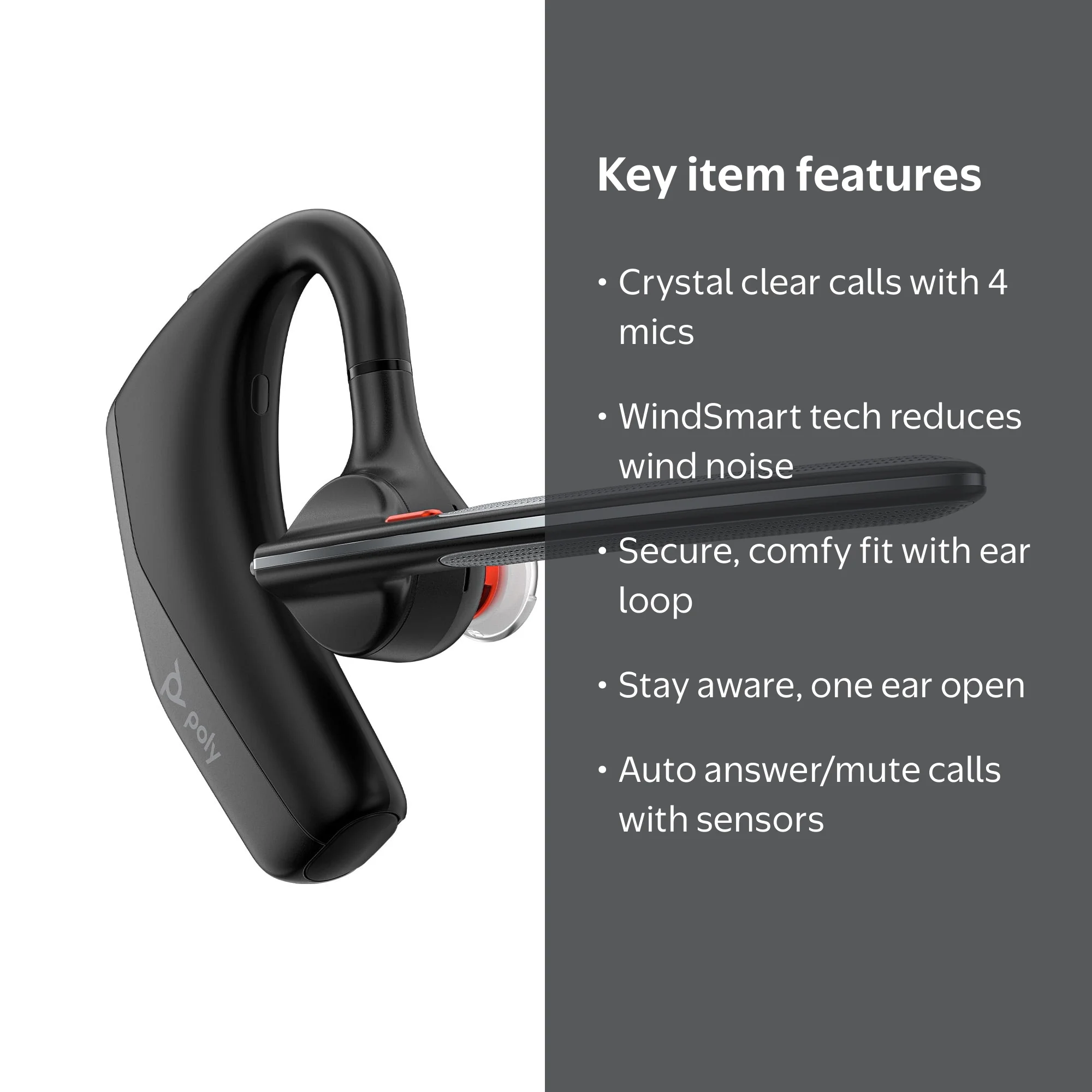 HP Poly Voyager Legend 30 Bluetooth Monaural Headset - Noise
