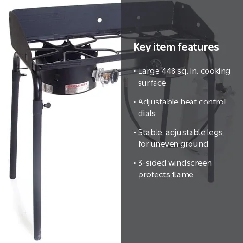 キャンプシェフExplorer 2 Burner Outdoor Stove Camp Chef, Explorer Camp stove, Black, 30,000 BTU, 2-Burner