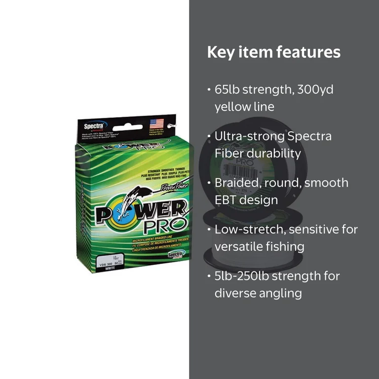 walmart fishing line braided Power Pro White / 300 Yards / 40 lb and a must Braided Fishing Line in Fishing