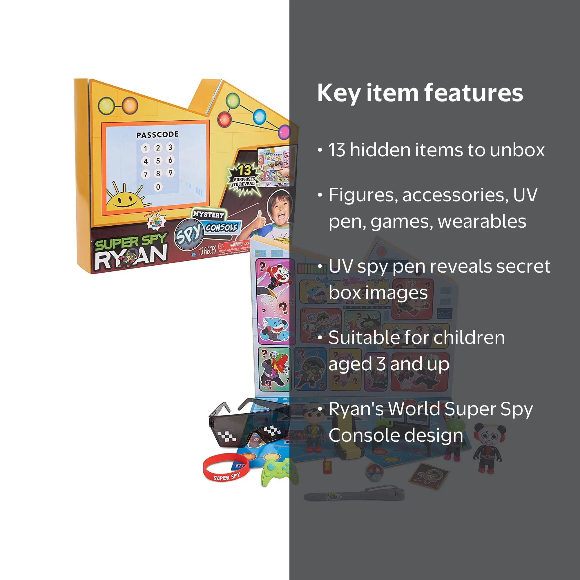 Ryan's World Super Spy Golden Console Mystery Surprise - Walmart.com