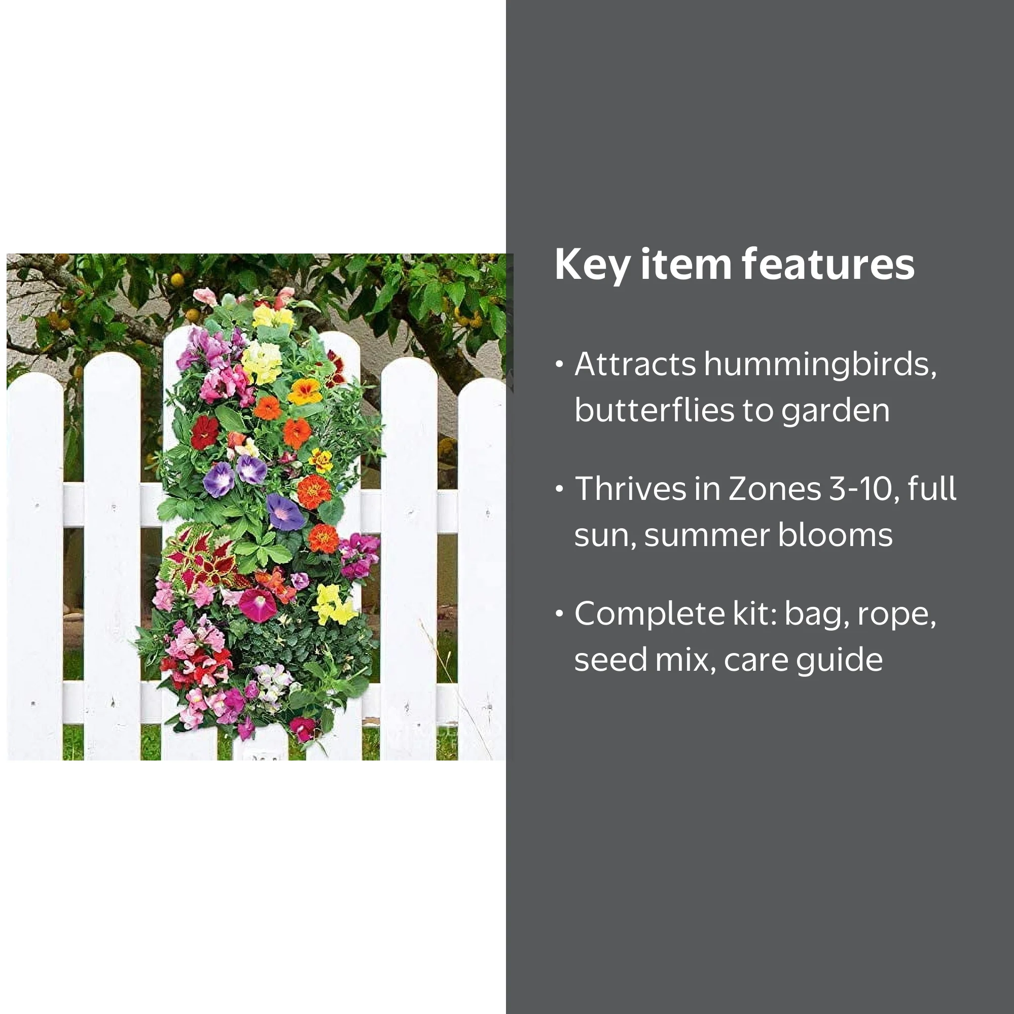 Hummingbird Vertical Garden - Mixed Colors - Attracts Butterflies and  Hummingbirds - Hanging Container Garden - Walmart.com