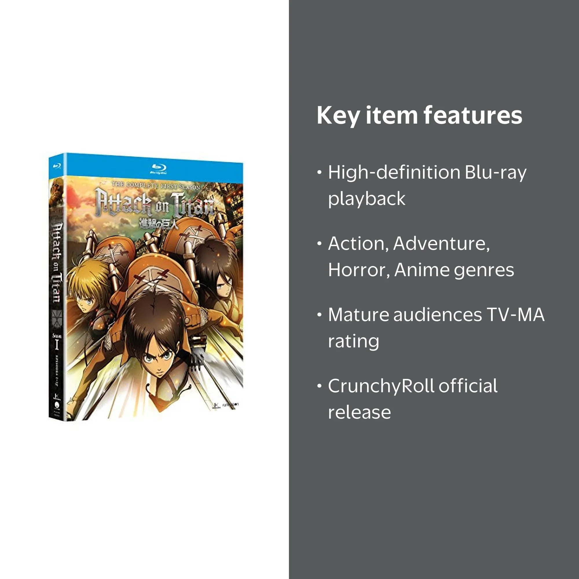 進撃の巨人 (ATTACK ON TITAN: COMPLETE SEASON ONE) dwos6rj Attack on Titan: Complete Season One (Blu-ray CrunchyRoll