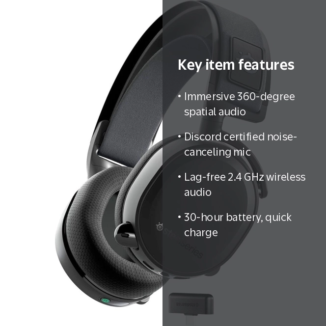 SteelSeries Arctis 7+ Wireless Gaming Headset for PS5, PS4, PC