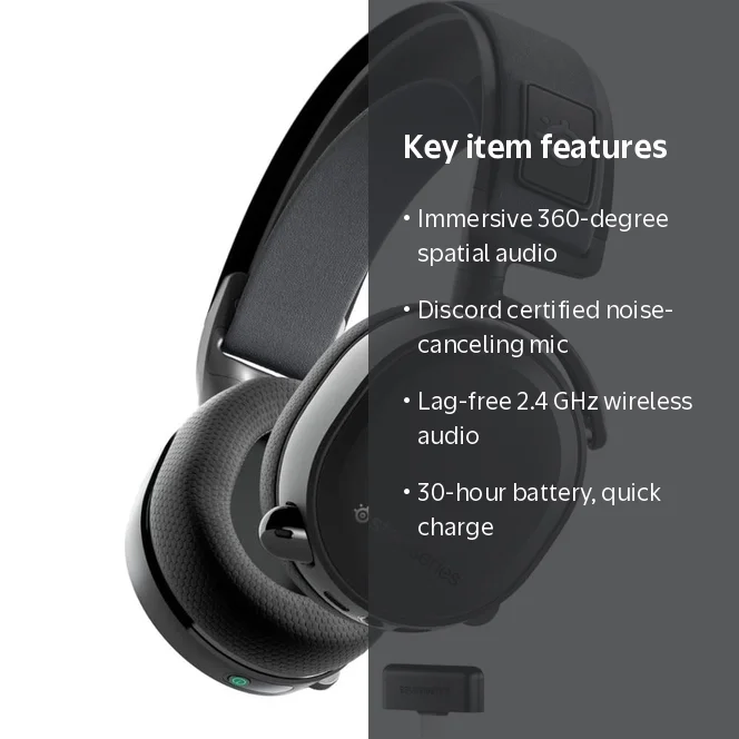 SteelSeries Arctis 7+ Wireless Gaming Headset for PS5, PS4, PC