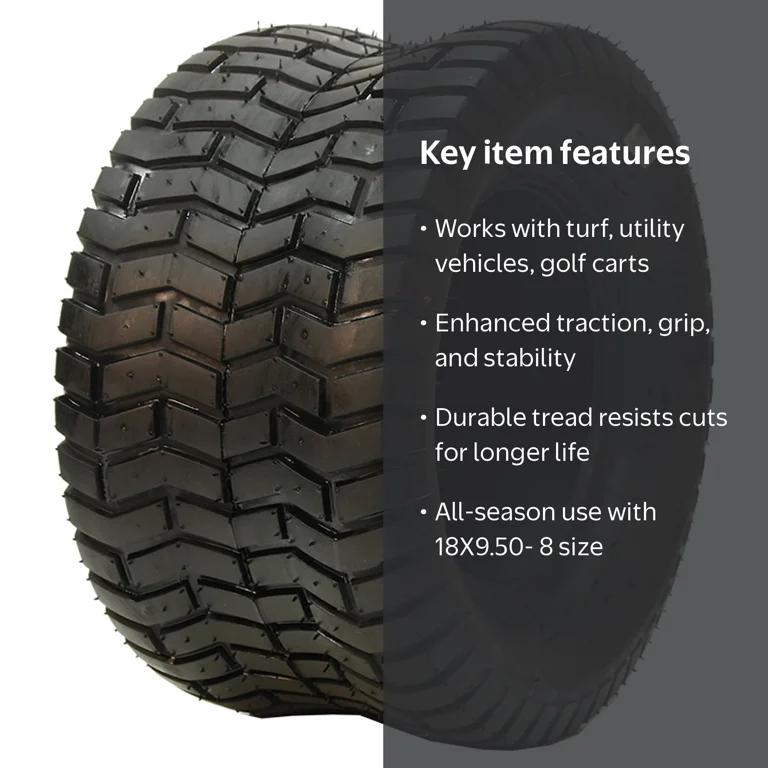 Carlstar Group, Lawn & Garden Tire, 18X9.50-8 B, All Season Turf