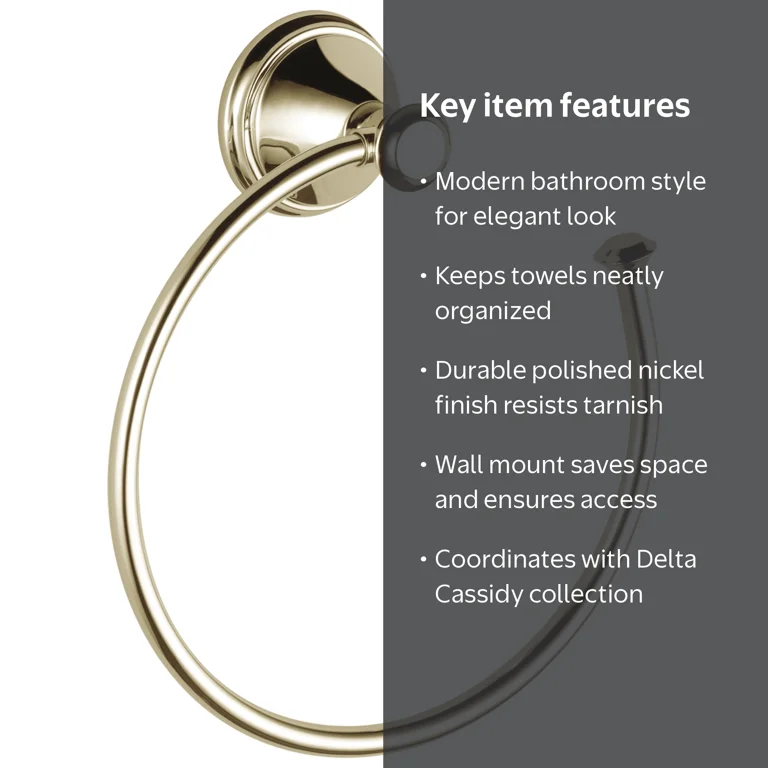 Delta Cassidy Towel Ring, Polished Nickel - Walmart.com
