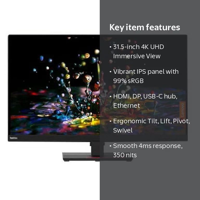 Lenovo ThinkVision P32p-20 - LED monitor - 31.5 Lenovo ThinkVision P32p-20 - LED monitor - 31.5