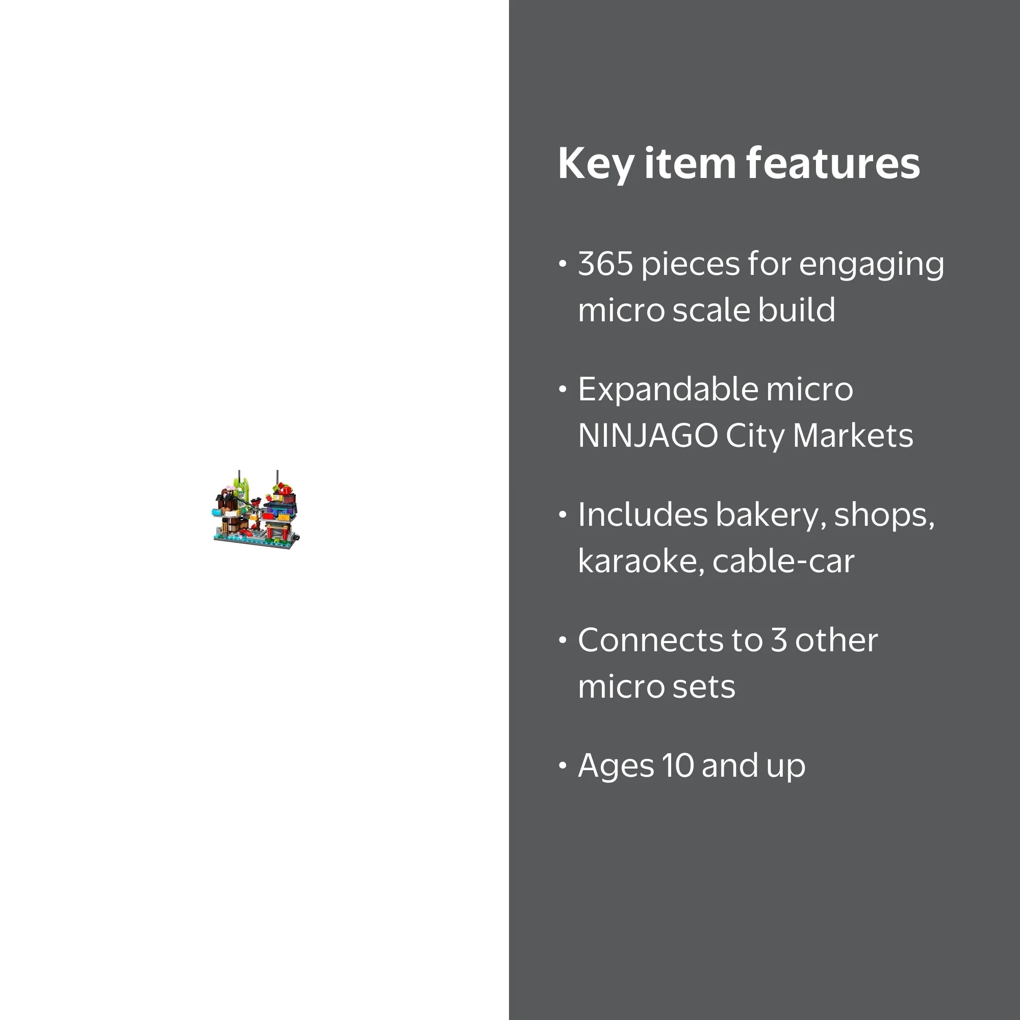 LEGO, Micro NINJAGO City Markets, 40706, 365 pieces - Walmart.com