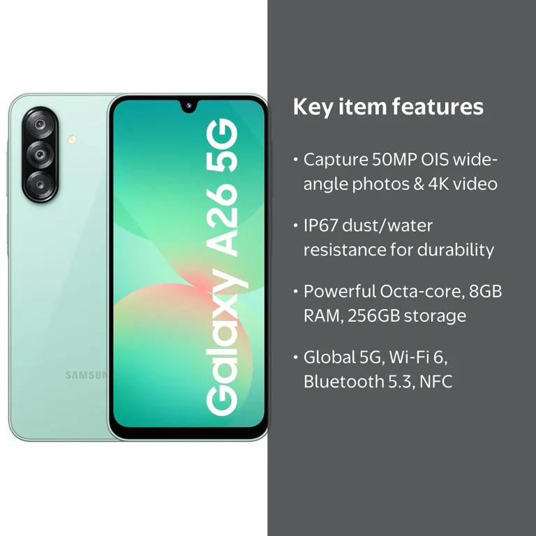 Samsung Galaxy A26 5G Smartphone, 256GB, 6.7 Inch Super AMOLED