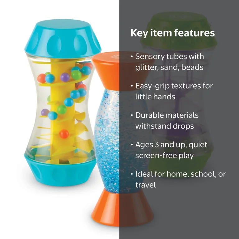Learning Resources Trio de tubes sensoriels apaisants, 3 ans et plus, jouets sensoriels pour motricité fine et relaxation des enfants
