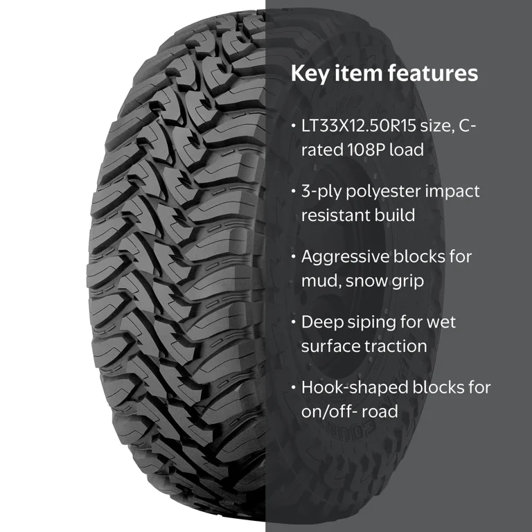 Free Shipping! Toyo Open Country M/T LT33/12.5R15 108P - Walmart