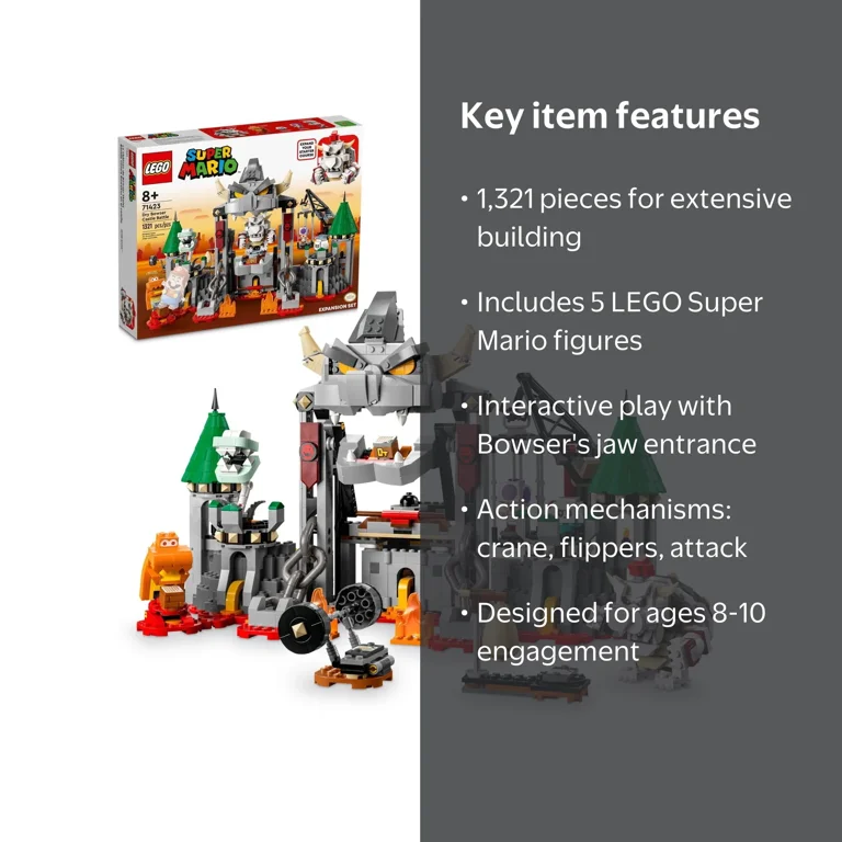LEGO Super Mario Adventure Play Toy: Dry Bowser Castle Battle Set