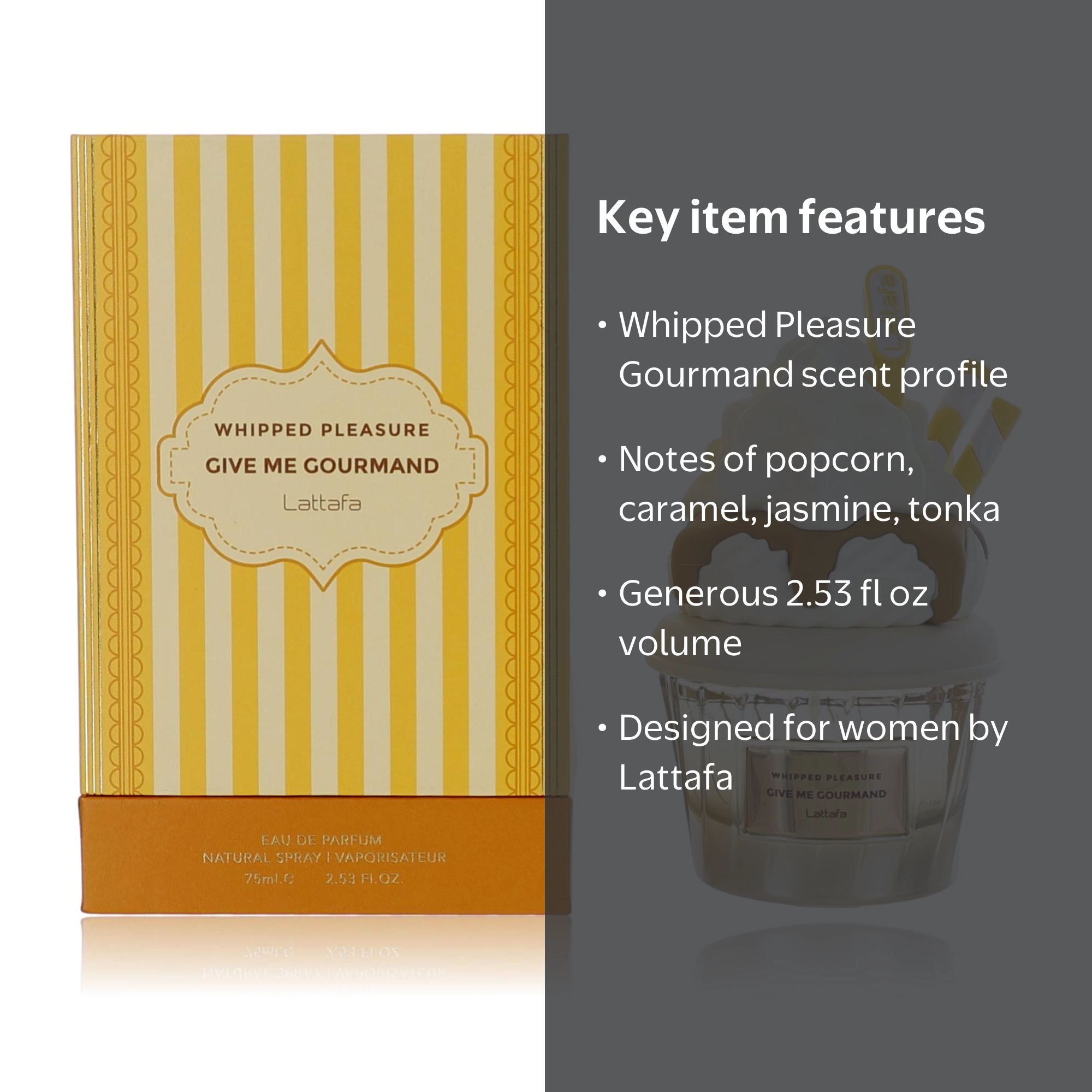 Whipped Pleasure Give Me Gourmand by Lattafa, 2.53oz EDP Spray