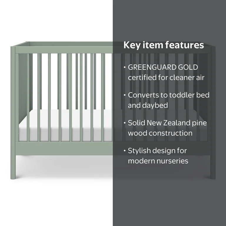 daVinci Birdie 3-in-1 Convertible Crib, Light Sage - Walmart.com