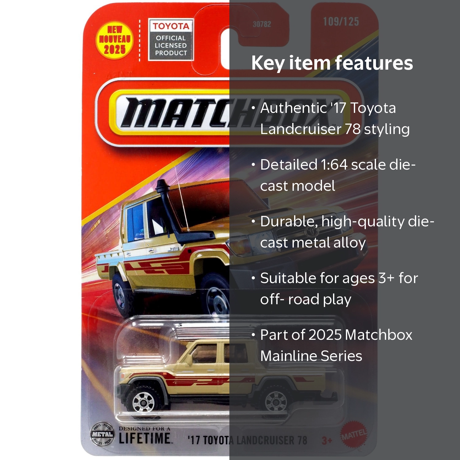 Matchbox '17 Toyota Landcruiser 78 Diecast Car - Walmart.com
