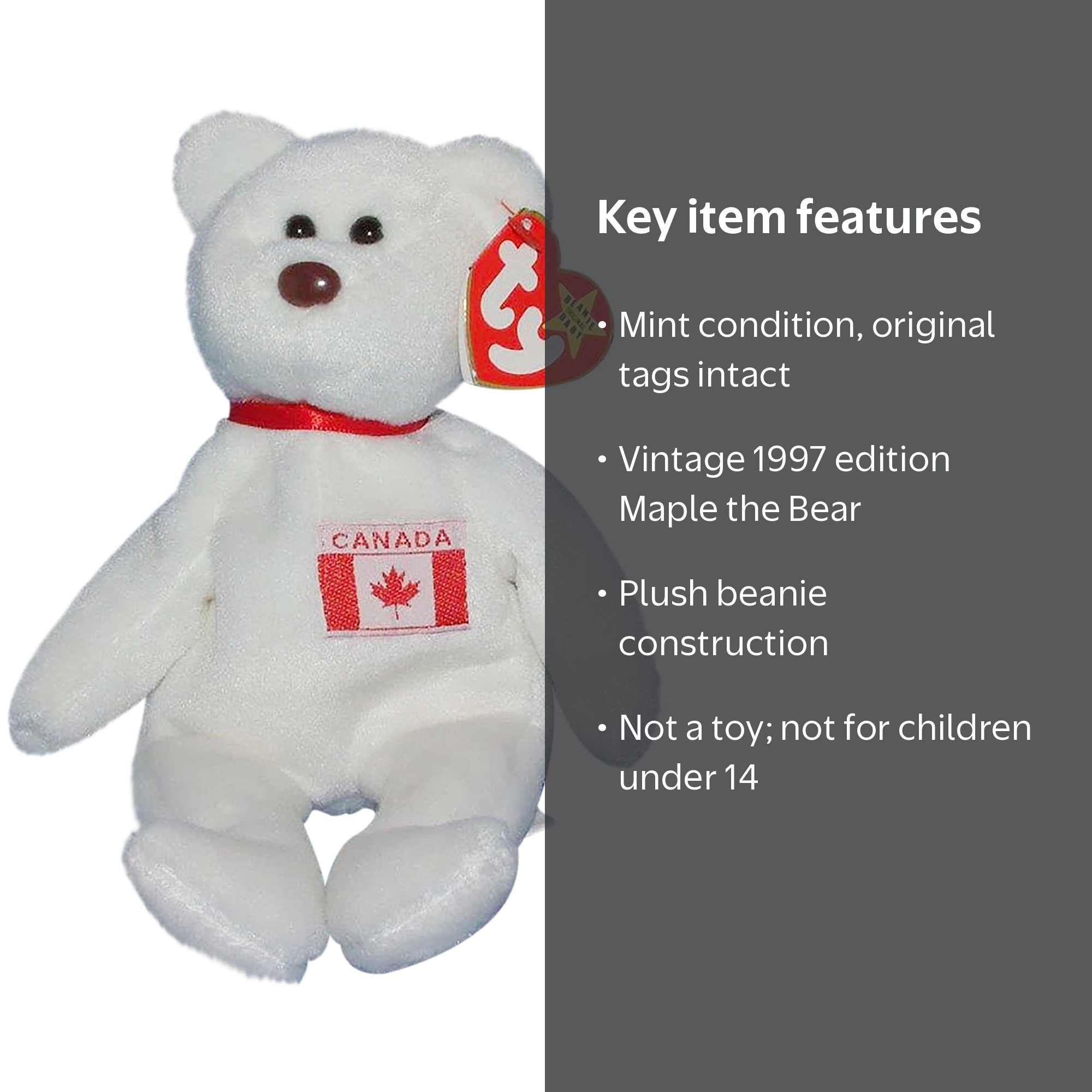 Ty Beanie Baby: Maple the Bear | Stuffed Animal | MWMT - Walmart.com