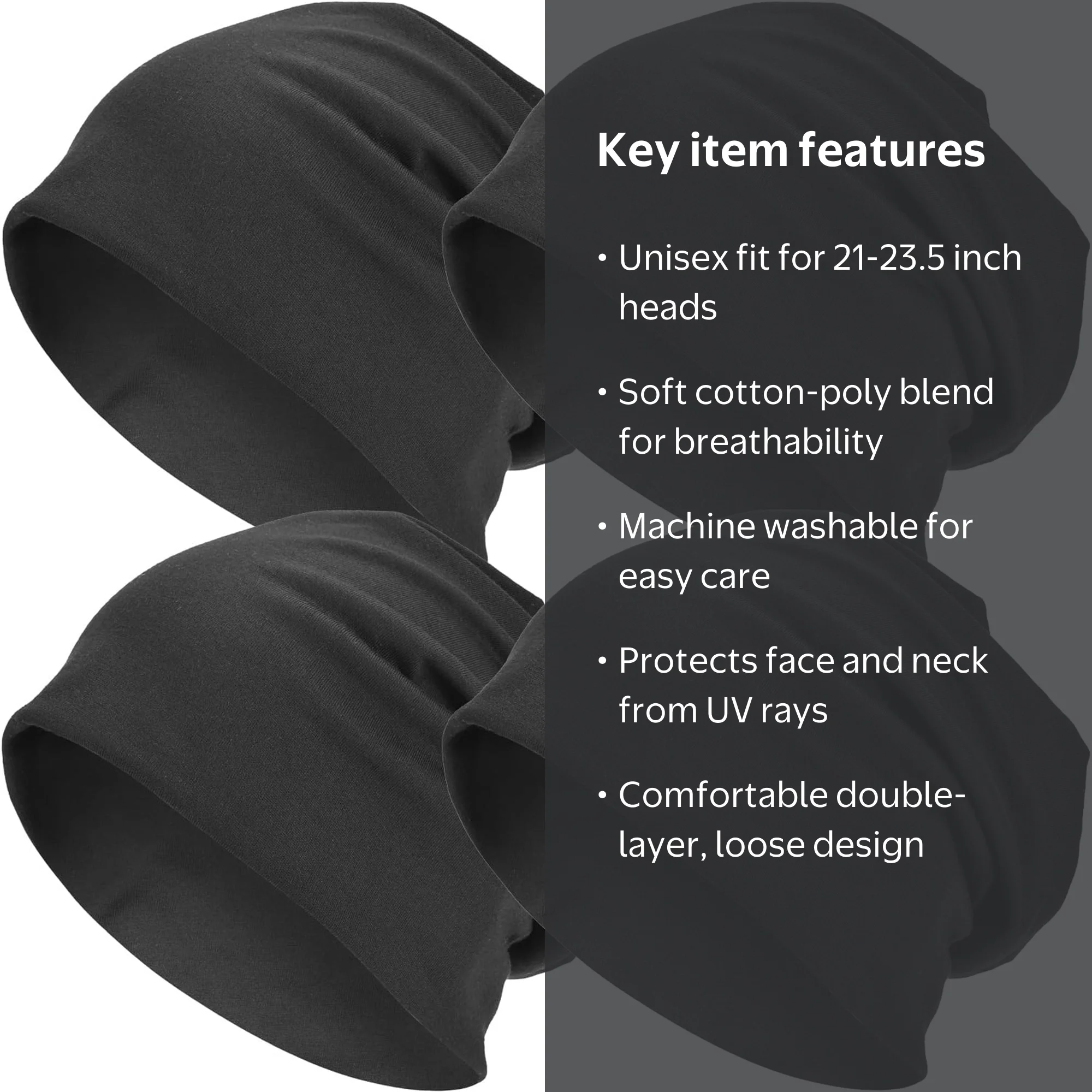 EINSKEY Cotton Slouchy Beanie Hat, Lightweight Oversize Skull Cap