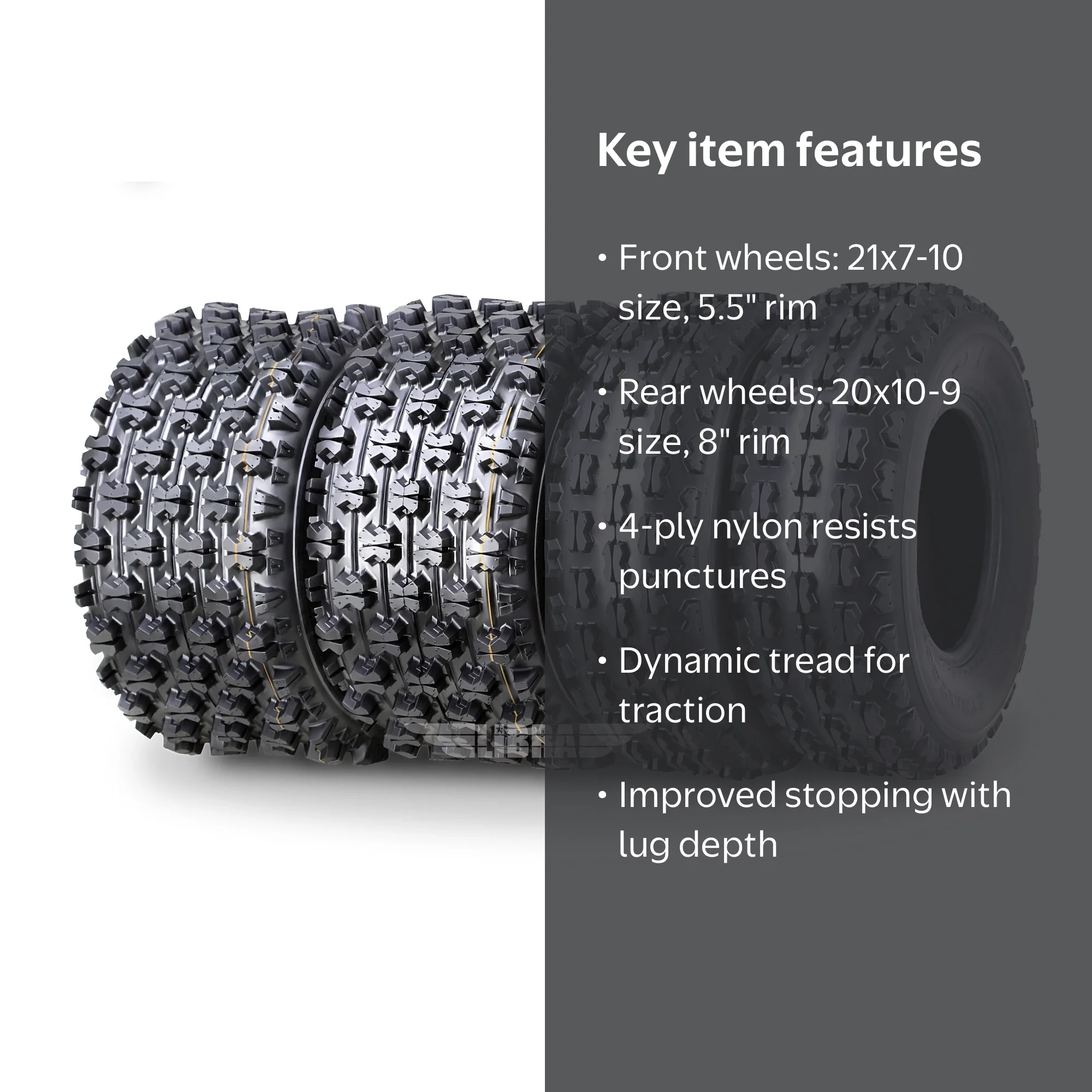 Suzuki LTZ400 250 GNCC Racing ATV Four Wheeler Tires Set, 21x7-10