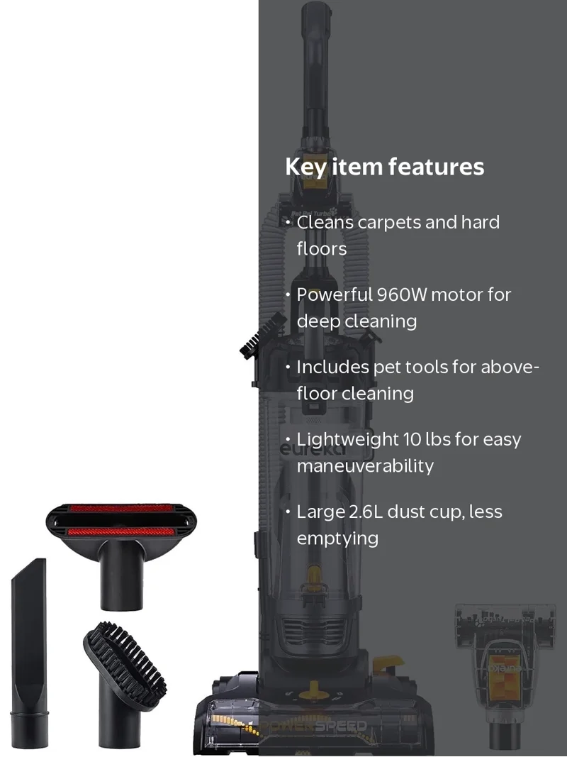 Eureka, Upright Vacuum Cleaner, Lightweight, 10 lbs, Powerful