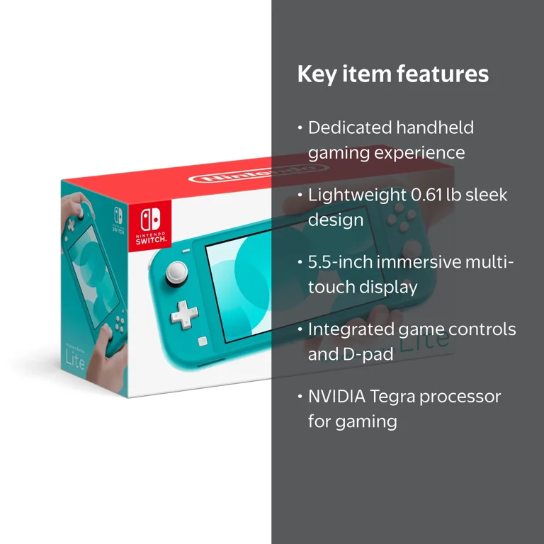 Nintendo, Nintendo Switch Lite, Turquoise, Handheld Gaming Console