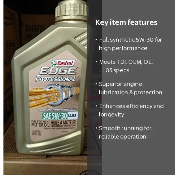 Castrol Edge Professional Full Synthetic Motor Oil 5W-30, 6 qt