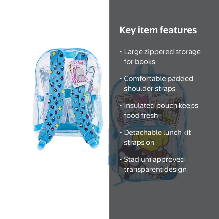 hello kitty clear backpacks Sanrio Cinnamoroll Kids Backpack With its vibrant and playful artwork and adjustable straps Hello Kitty Clear Backpack Old