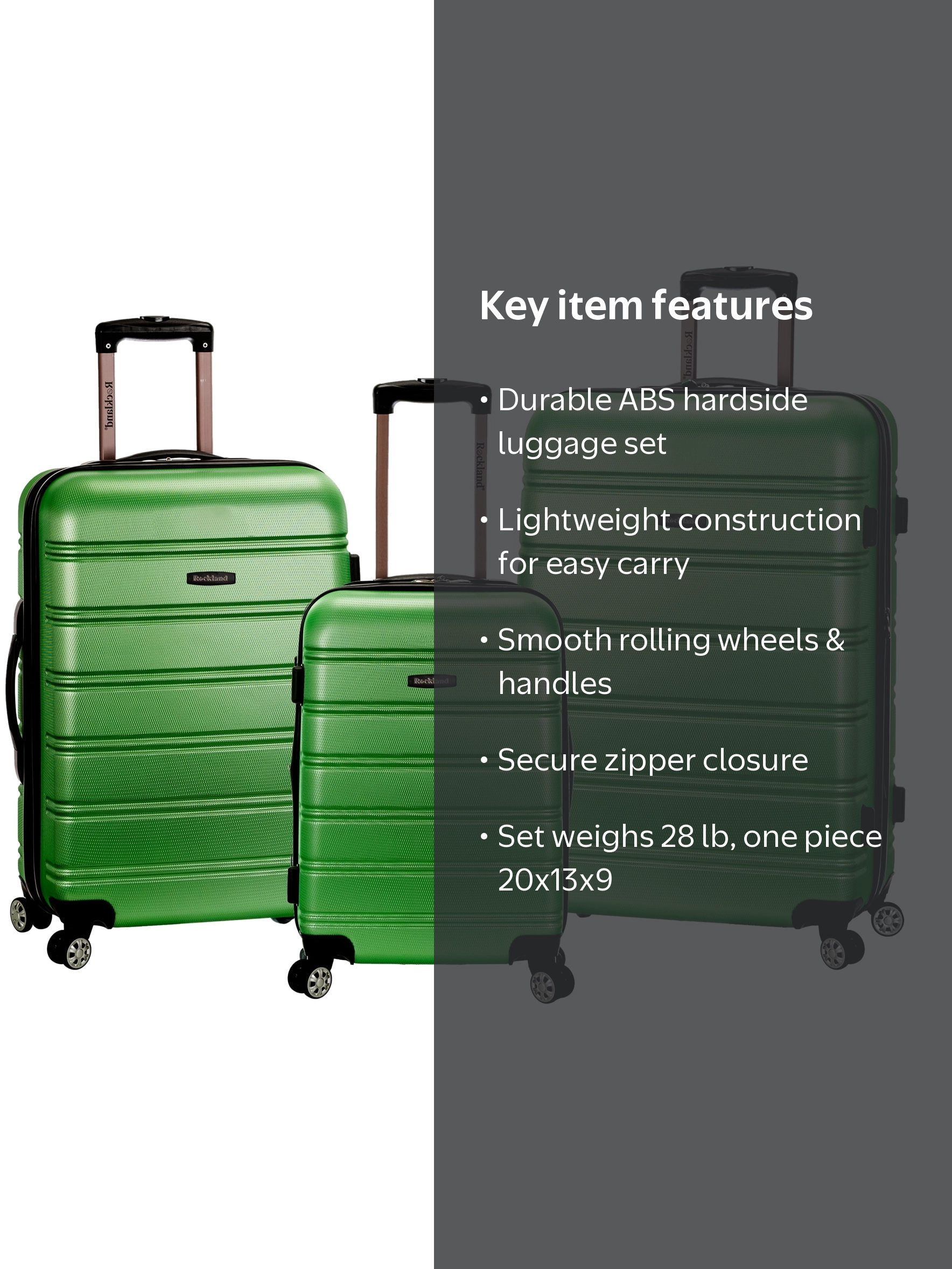 Rockland Luggage Melbourne 3 Piece Hardside Luggage Set - Walmart.com