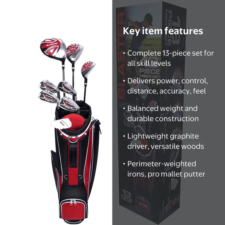 Nitro Men‚Äôs Blaster 13-Piece Golf Club Set with Bag & Headcovers