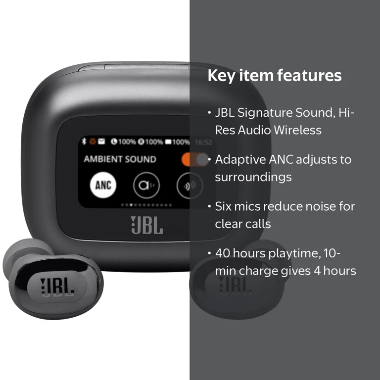 JBL, Live Buds 3, True wireless noise cancelling, Black - Walmart.com