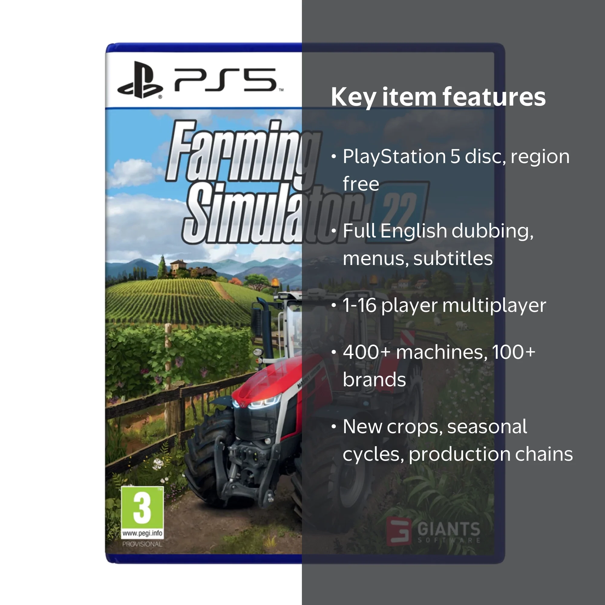 GIANTS Software, Farming Simulator 22, Region-Free Disc, PS5