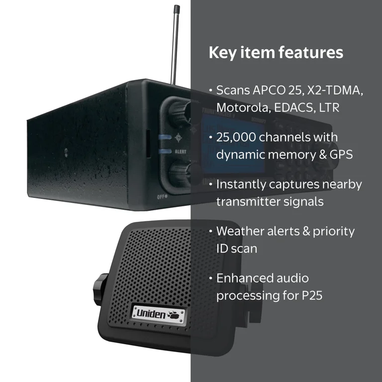 Uniden BCD996P2 TrunkTracker V Digital Mobile Scanner & BC7