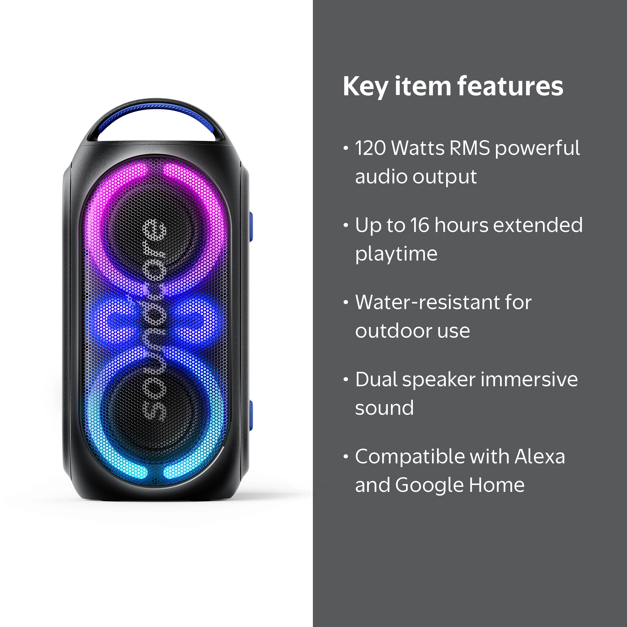 Anker Soundcore Rave Party 2 Portable Speaker, 120W, IPX4