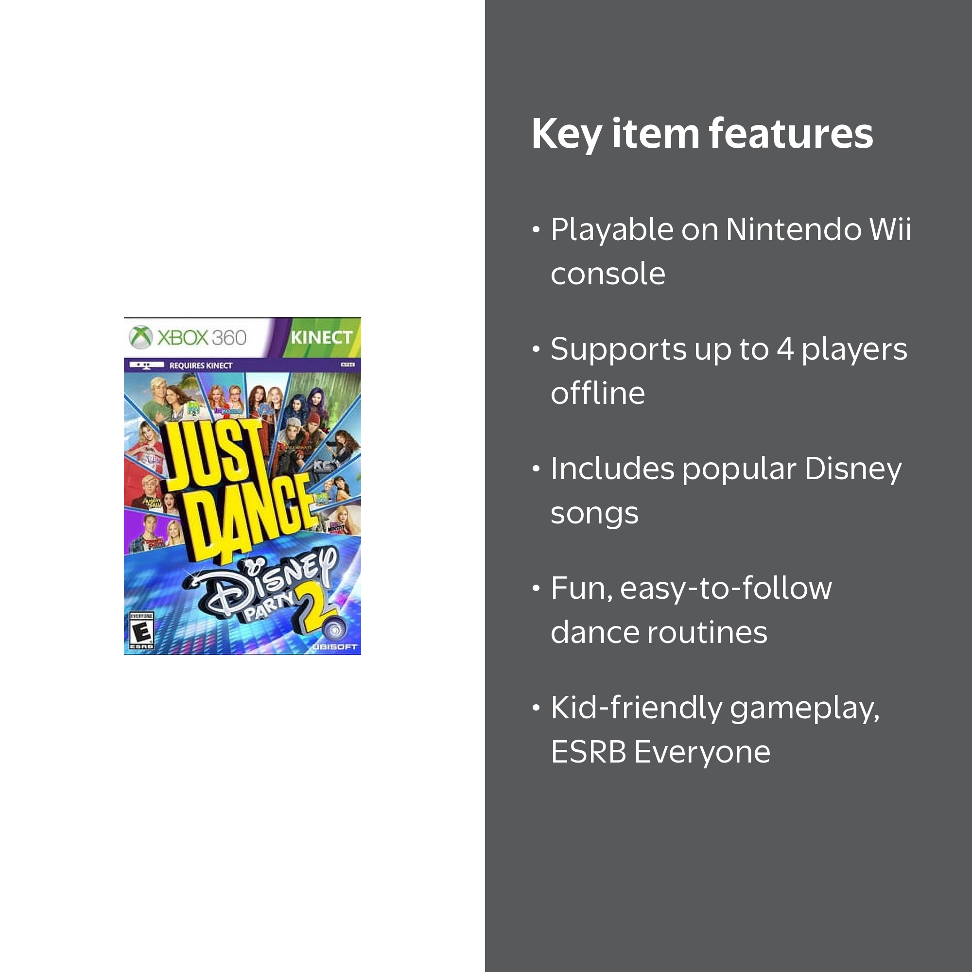 Ubisoft Just Dance Disney Party 2 Video Game, Nintendo Wii