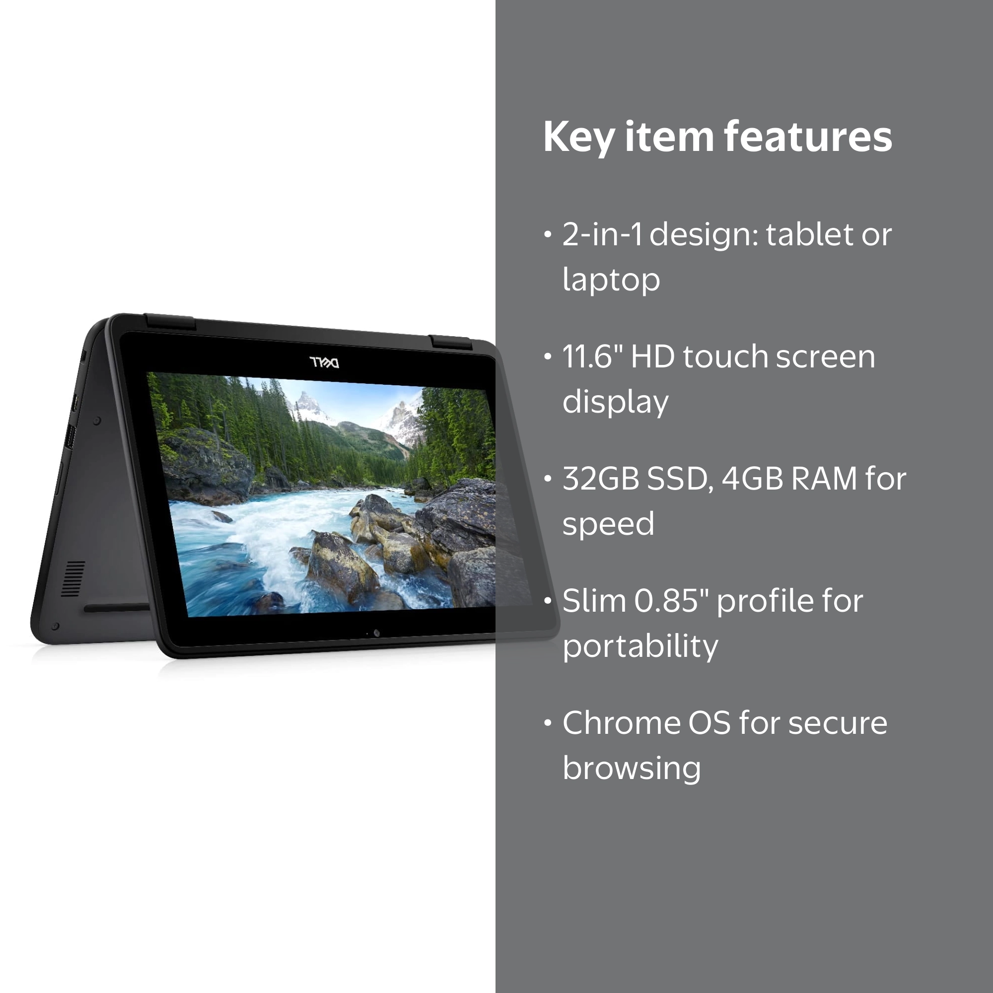 Dell Touchscreen Chromebook 3100 2-in-1 Laptop | 11.6