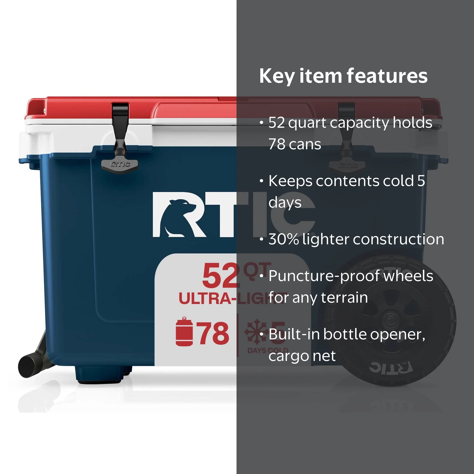 RYT RTIC-52-QT-Wheeled-Hard-Sided-