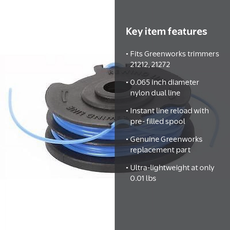 Greenworks, Nylon Dual Line Replacement Spool, 29082, Multicolor