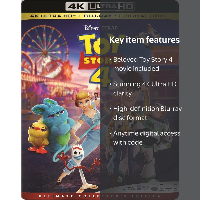 Disney Pixar's Toy Story 4 Movie (4K Ultra HD + Blu-ray + Digital