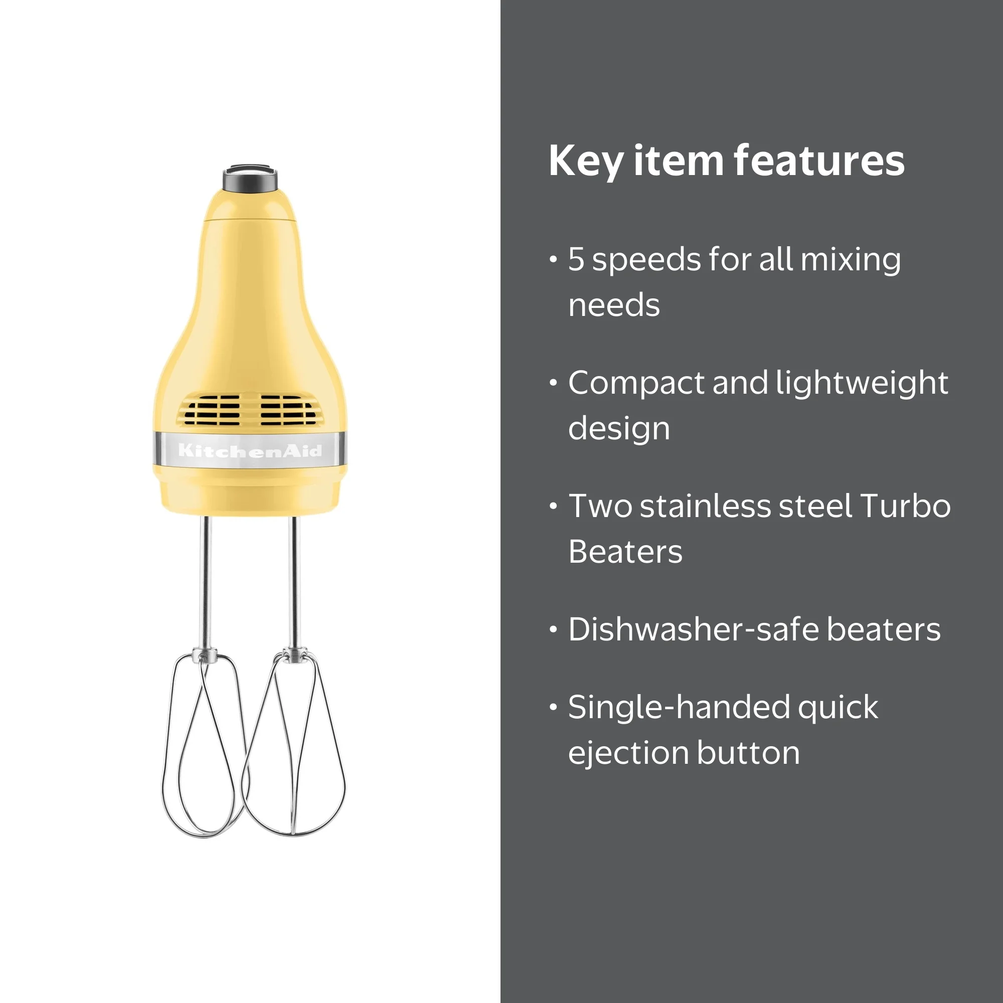KitchenAid Ultra Power KHM512MY - Hand mixer - majestic yellow