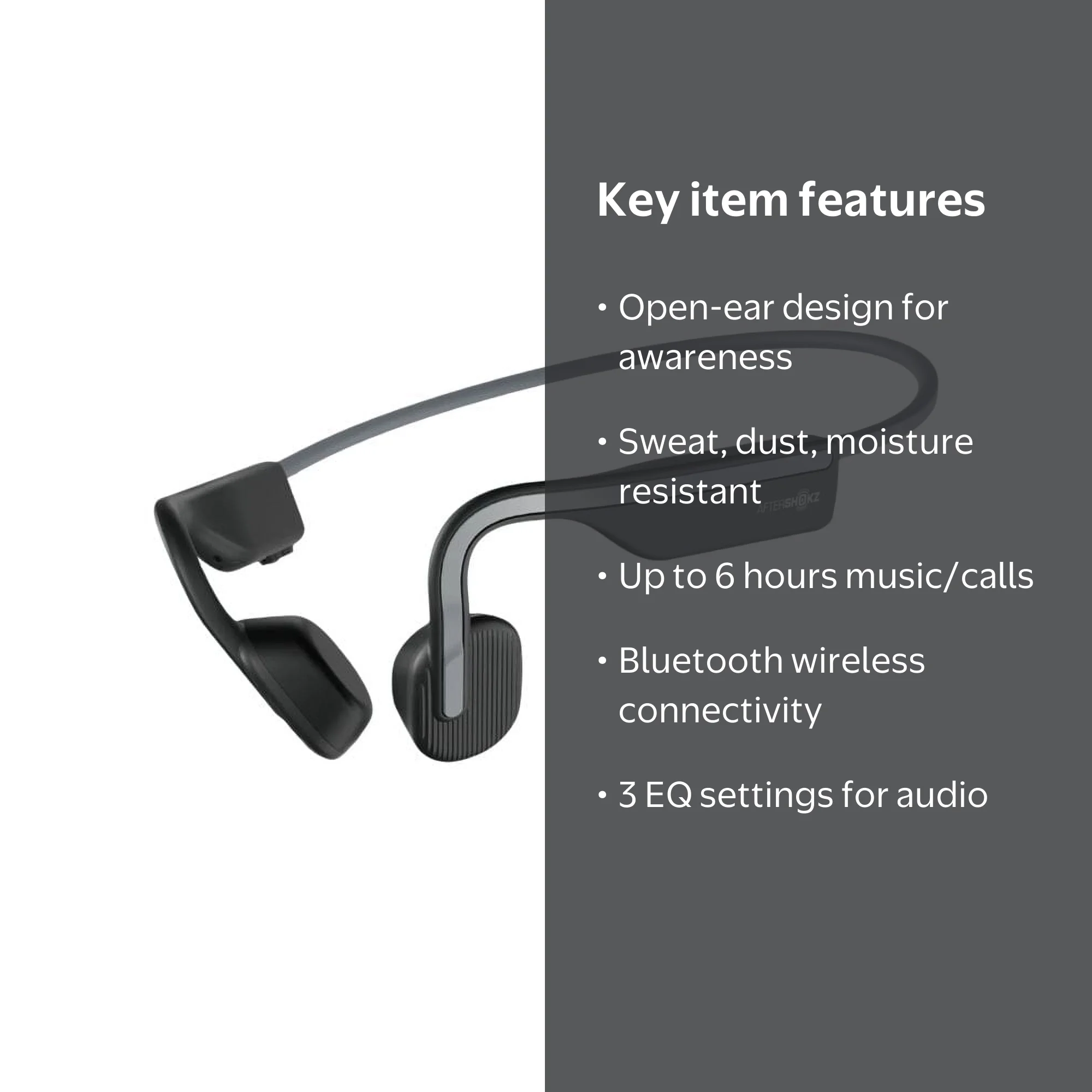 Aftershokz OpenMove グレー AfterShokz OpenMove Wireless Bone Conduction Headphones Bluetooth