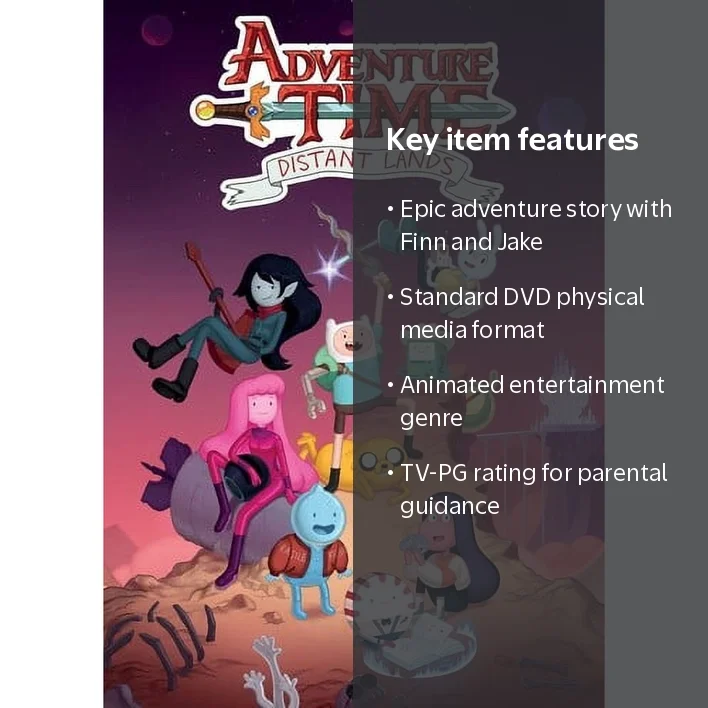 Adventure Time Distant Lands DVD, Rated TV-PG, featuring Finn and