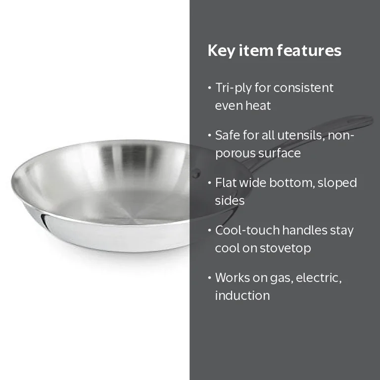 Calphalon Triply Stainless Steel 8-Inch Omelette Fry Pan, Tri-Ply