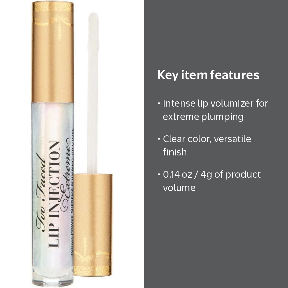 Too Faced, Lip Injection Extreme Lip Plumper, 0.14 oz, Clear