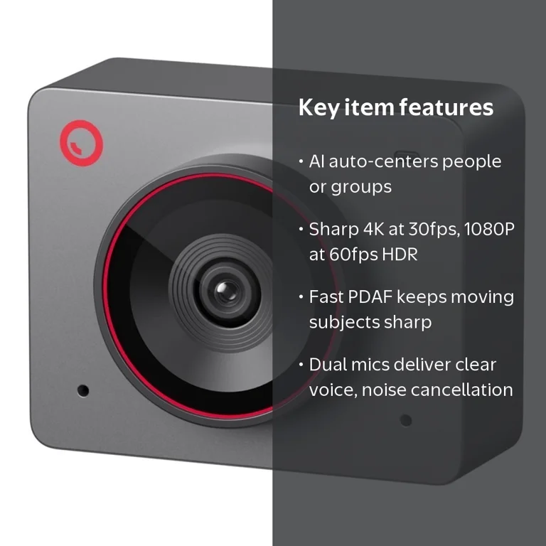 OBSBOT Meet 2 AI-Powered 4K Webcam with Fast Auto Focus, Gesture