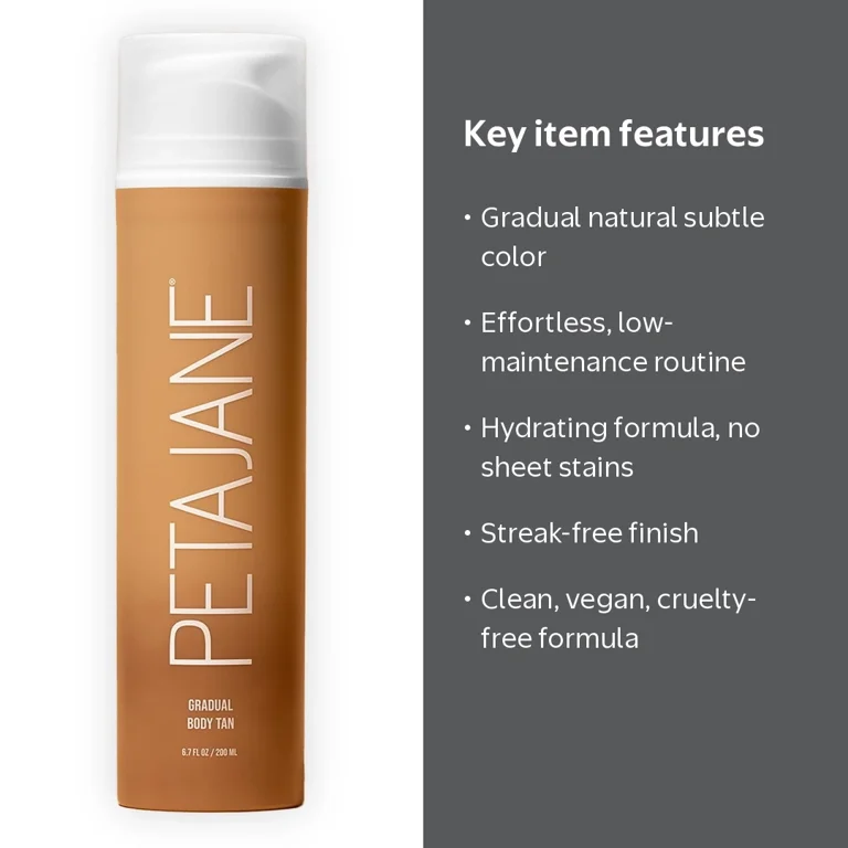 Peta Jane Gradual Tanning Body Lotion, Hydrating Streak-Free Self
