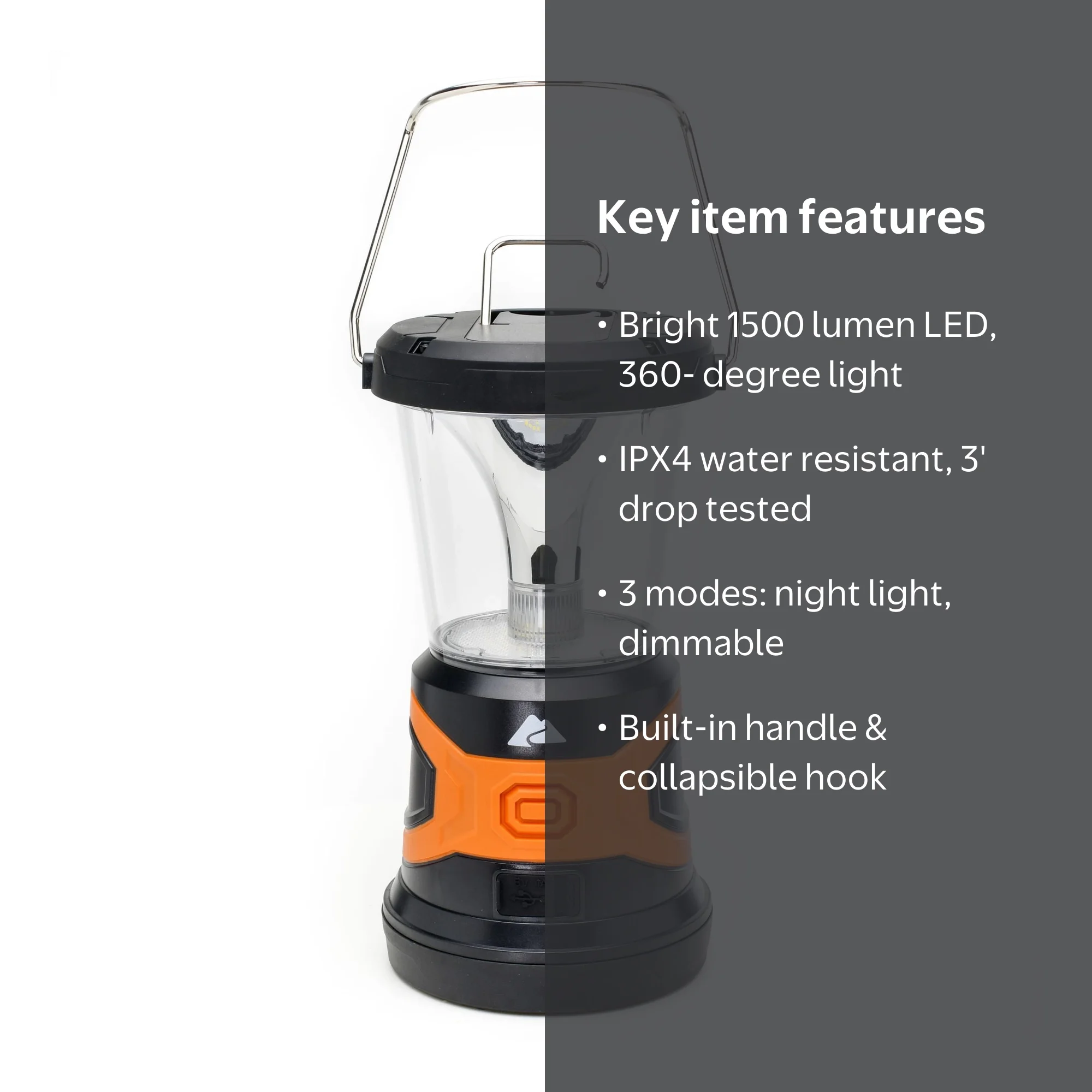 Ozark Trail 1500 Lumens LED Hybrid Power Lantern with Rechargeable