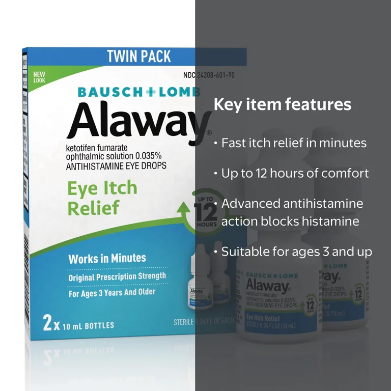 Alaway Eye Drops for Itchy Eyes with Antihistamine that Works in