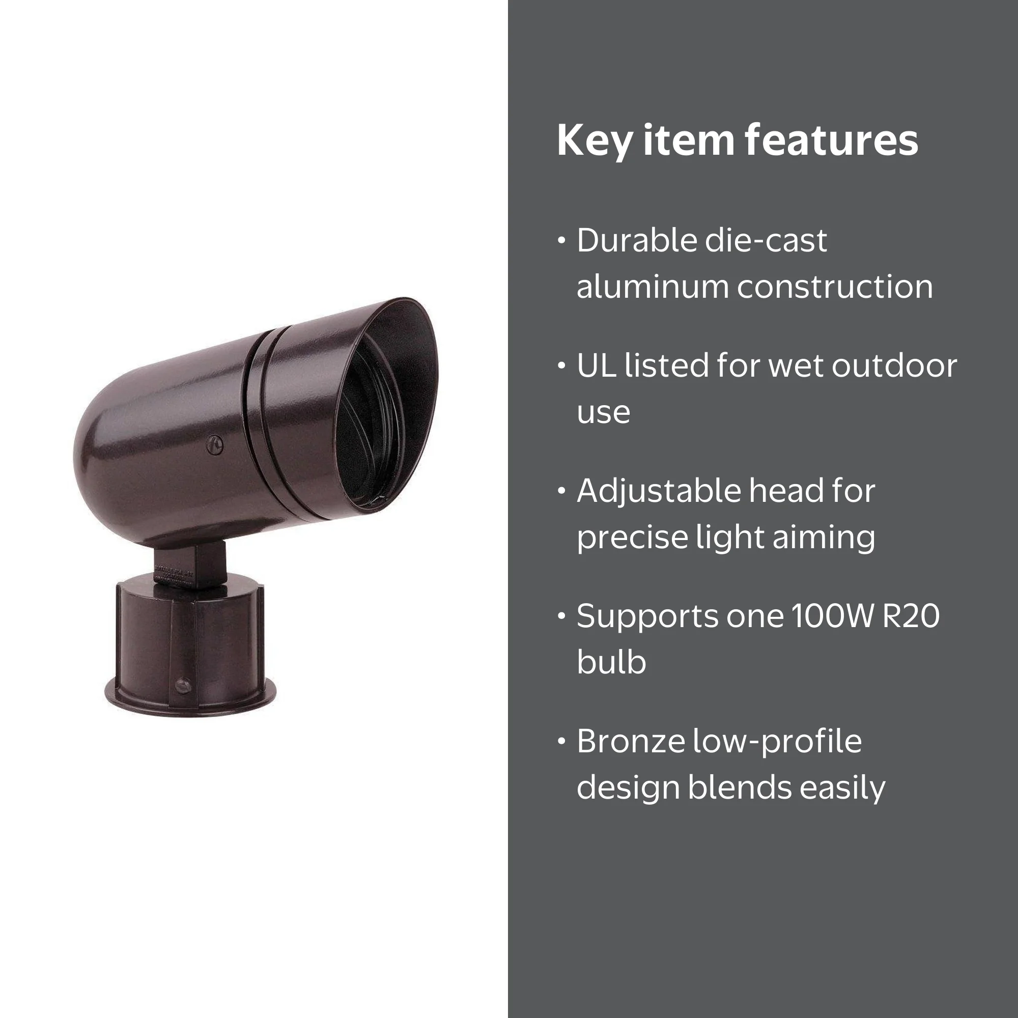 Red Dot Sitelight 100-Watt Post Mount Spot Light Kit - Bronze