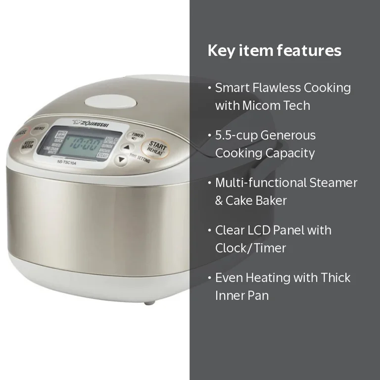 Zojirushi, Micom Rice Cooker and Warmer, 5.5 Cups, Gray - Walmart.com